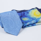 ICE BLUE PAISLEY FESTIVE TIE SET